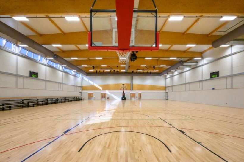 Interior of University of Westminster sports hall