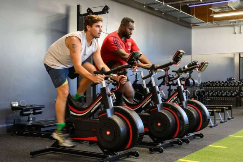 cycling in the gym of University of Westminster